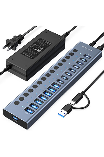 Choice موزع Acasis ذو 16 منفذًا مع مفاتيح تحويل فردية | موزع نقل بيانات USB ب...