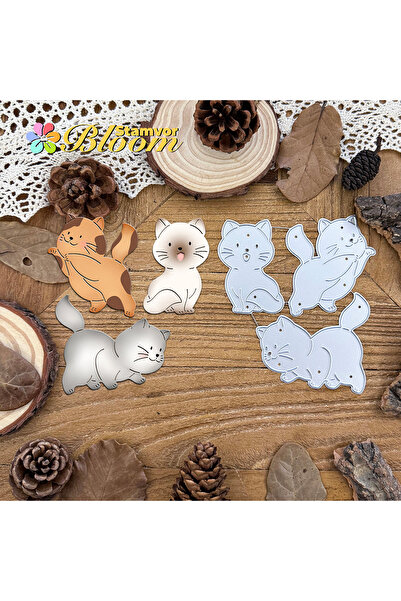 Choice قوالب تقطيع معدنية أصلية بتصميم قطط جميلة تلعب، مناسبة لأعمال سكرابوكي...