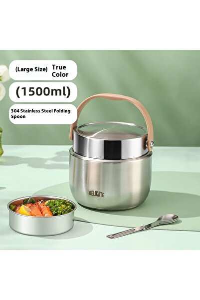 Choice 1500ML 2 1 True colors Portable Bento box304 Stainless Steel Vacuum Po...