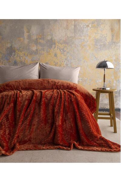 Apricitas HOME Ap Trusty Terracotta Single Jacquard Patterned Blanket 160X220 cm