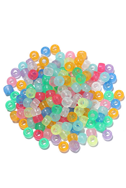 Choice3 حوالي 100 خرزة بلاستيكية مضيئة بألوان متنوعة، مقاس 9 مم، مناسبة لأساو...