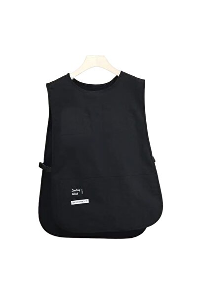 Choice Black Waterproof and Stain-Resistant Apron Solid Color Nylon Vest Styl...