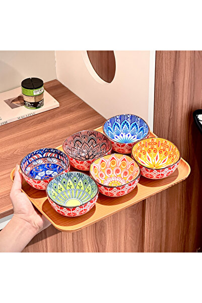Choice 6 seasoning dishes 3/6PCS Bohemian Ceramic Sauce Bowls - Small Dishes ...