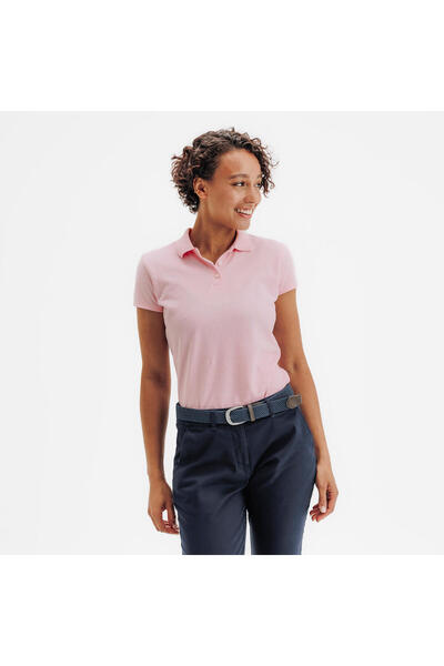 Decathlon Inesis Kadın Kısa Kollu Pamuklu Golf Polo Tişörtü - Pembe - MW100