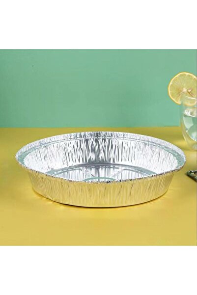 Choice 9 بوصة 50 قطعة صينية رقائق مستديرة طبق فلان رقائق فضية حاوية طعام رقائ...