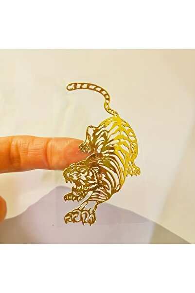 Choice Tiger 1 Piece Dragon Vs. Tiger Metal Sticker - Gold, Irregular Shape, ...