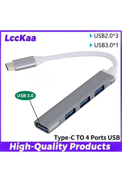 Choice موزع USB صغير من النوع C رمادي اللون، يدعم الهواتف المحمولة وأجهزة الك...