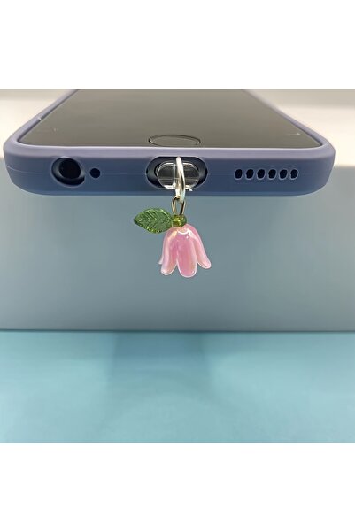 Choice سدادة منفذ شحن الهاتف من النوع C، قطعة واحدة، بتصميم زنبق الوادي، مزين...