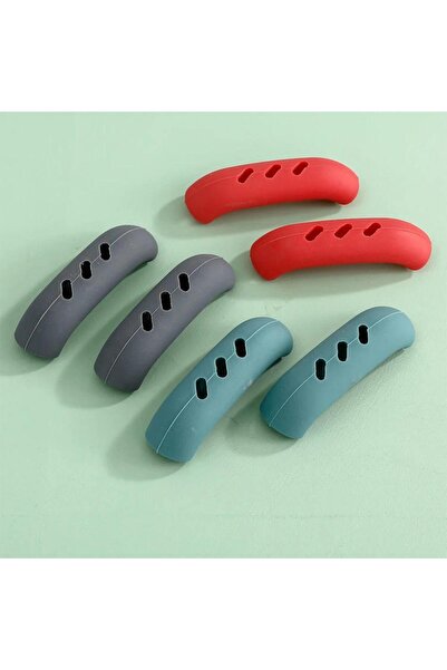 Choice مقبض سيليكون أحمر اللون، زوج واحد، مقاوم للحروق، مانع للانزلاق، غطاء م...