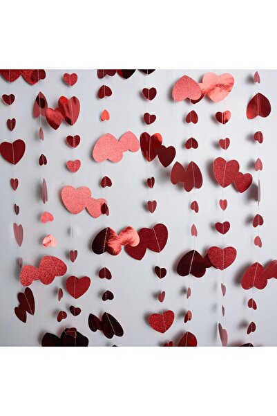 Choice 4m 1pc 1PC 4M Wedding Red Heart Garland, Love Streamer Glitter Paper B...