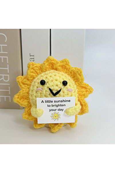 Choice Yellow A handmade positive energy small sun plush toy with a warm and ...