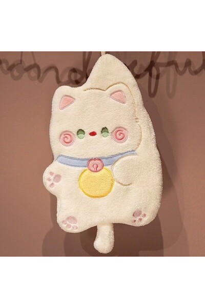 Choice 03 Cute Cat Hand Towel Quick Drying Kitchen Cleaning Rag Coral Velvet ...