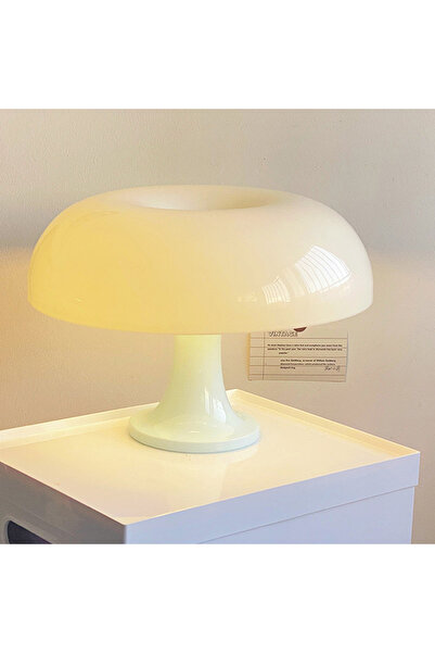 Choice White Led Mushroom Table Lamp, Modern Minimalist Desk Lamp, USB Powere...