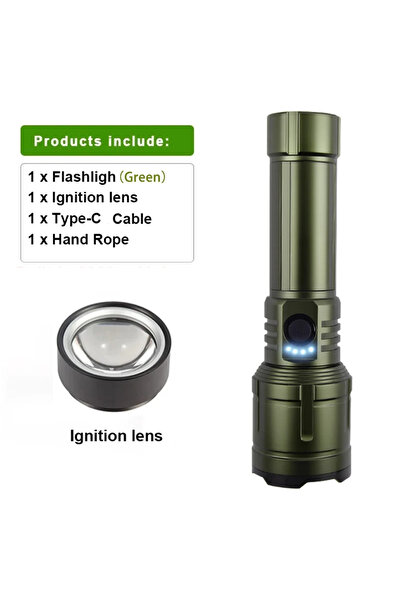 Choice Green-NO Battery Ultra Powerful Flashlight Concentrating Ignition Flas...