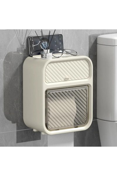 choice2 علبة مناديل حمام جديدة بيضاء اللون، قطعة واحدة، تُثبت على الحائط، أنب...