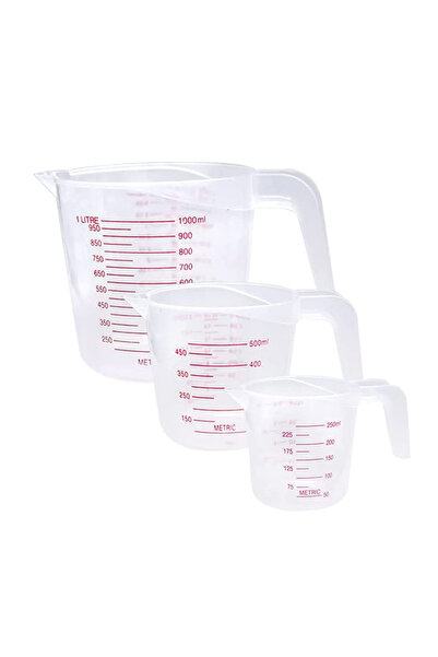 Choice 3Pcs 3Pcs 250/500/1000ML Plastic Measuring Cups Set Kitchen Baking Too...