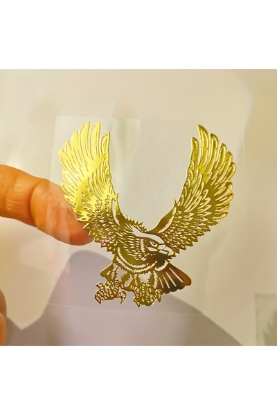 Choice Eagle 1 Piece Dragon Vs. Tiger Metal Sticker - Gold, Irregular Shape, ...