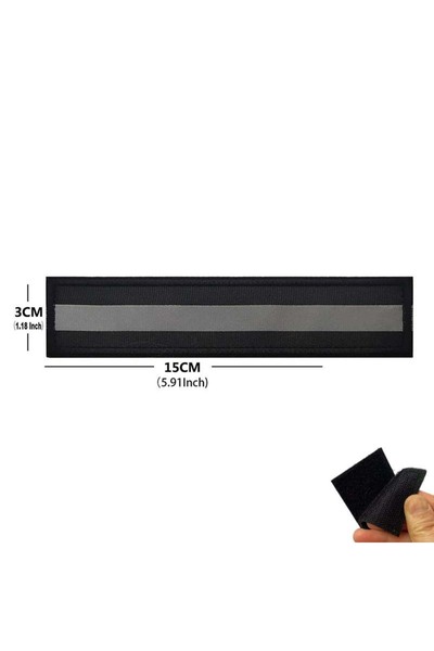 Choice4 رقعة شارة إنقاذ عاكسة للضوء HK-11-أسود-15×3 سم مع شريط لاصق، شعار عسك...