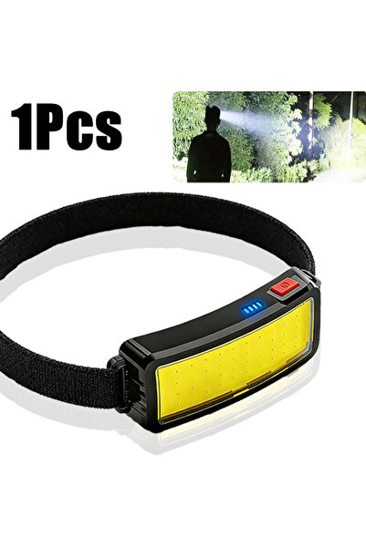 Heinast 1Pcs COB LED Super Bright Headlamp Rechargeable 180° Head Lamp Flashl...