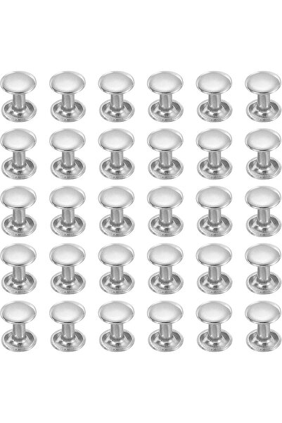 Choice20 9 مم × 11 مم، فضي اللون، 100 مجموعة، مسامير برشام دائرية مزدوج الغطا...