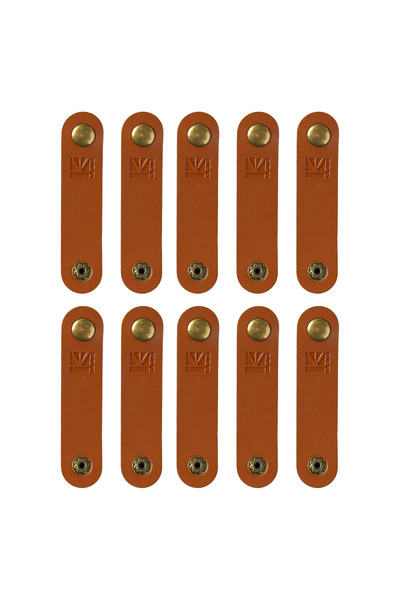 Choice 10 pieces KBEAR A1 Genuine Leather Cable Ties Snap design Cord Organiz...