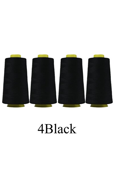 Choice 4Rolls-Black 1-6Rolls 3000 Yard Each Serger Thread 100% Polyester Cone...