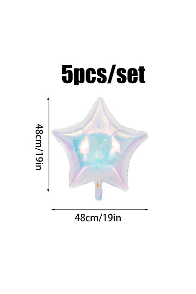 Choice 19inch 5pcs Pentagram 5pcs 19 inch clear laser colored foil balloons, ...