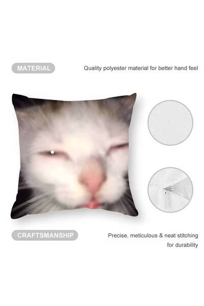 Choice 17.7x17.7inch z1 Pet Cat Funny Memes Pillow Case Anti-dustmite Pillowc...