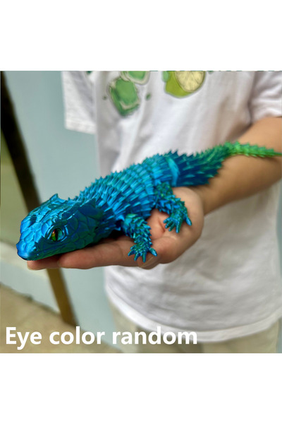 Choice3 تمثال سحلية مطبوع ثلاثية الأبعاد باللونين الأزرق والأخضر، طوله 36.5 س...