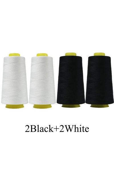 Choice ٤ لفات - ٢ سوداء و ٢ بيضاء، من ١ إلى ٦ لفات، ٣٠٠٠ ياردة لكل لفة، خيط م...