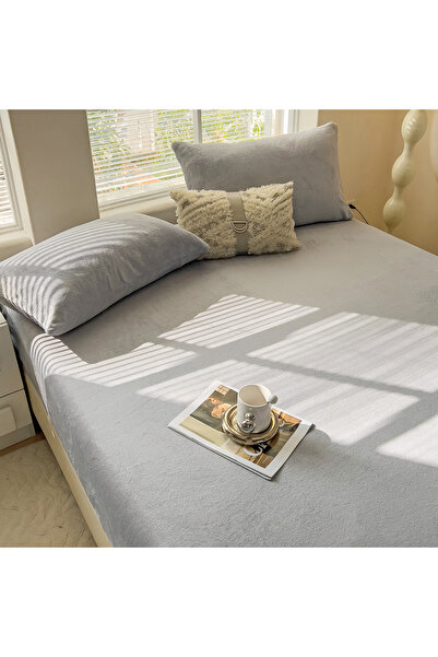 Choice 48x74cm 2pc LightGrey 2Pcs/Set Solid Color Flannel Pillow Case Soft Co...