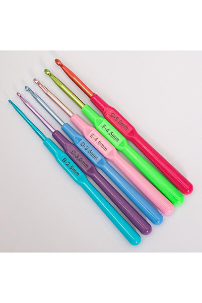 Choice Mix Color 6Pcs Wool Crochet Hook DIY Sweater Slipper Knitting Needle H...