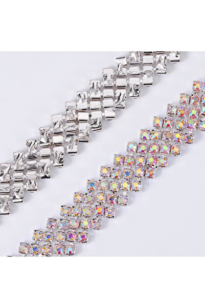 choice2 1Yard-90cm silver base AB 1Yard/pack 90CM Crystal Claw Rhinestone Cha...