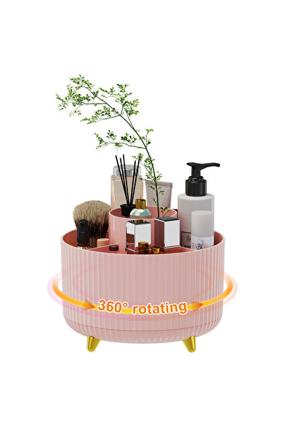 Choice منظم مستحضرات تجميل وردي يدور 360 درجة - قطعة واحدة من البلاستيك لتخزي...