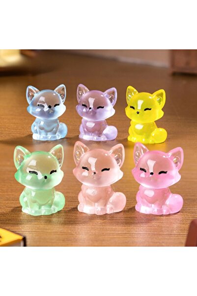 Choice ١٠ قطع متنوعة من تماثيل الثعالب الراتنجية المضيئة، زينة ثعالب كرتونية ...