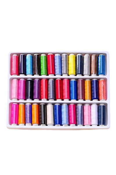 Choice مجموعة خيوط خياطة من البوليستر مكونة من 39 لونًا، مصنوعة من خيوط البول...