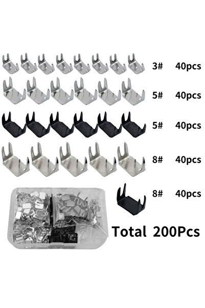 Choice5 مجموعة إصلاح سحابات فضية بألوان متنوعة، 200 قطعة، أرقام 3 و5 و8، تتضم...