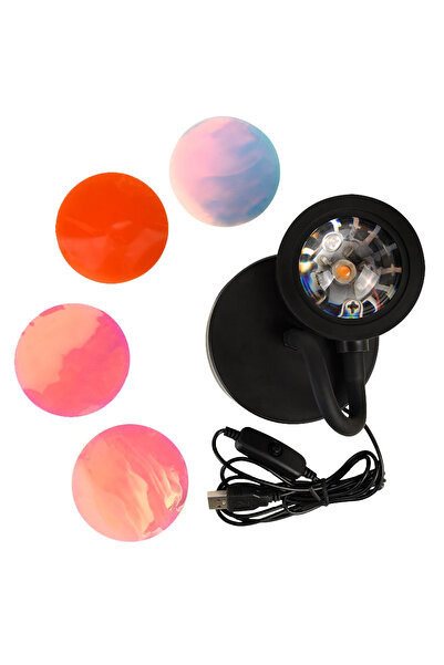 Heinast four kinds of lights nightlight USB Sunset Lamp Sunset Projector Mood...