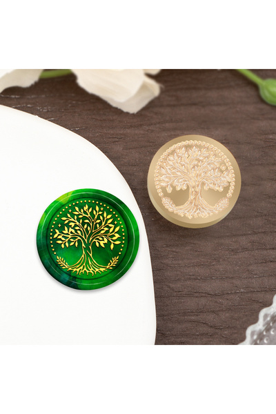 choice2 ختم شمعي HS2000 بنقش شجرة الحياة، أختام شمعية نباتية برؤوس نحاسية قاب...