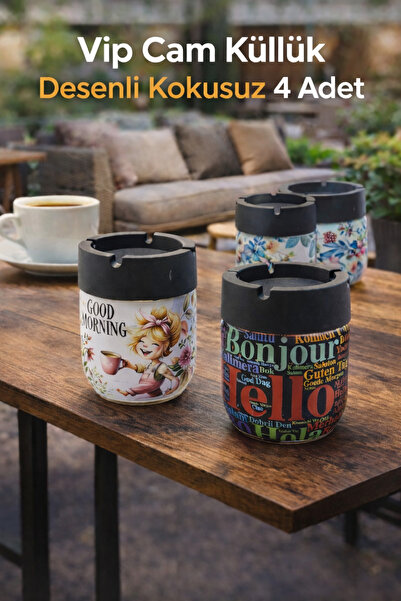 Vip Home Concept Γυάλινος τασάκι χωρίς άρωμα με σχέδιο οικιακός τασάκι αυτοκι...