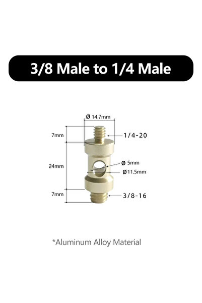 Choice محول ألومنيوم K من 1/4 بوصة إلى 3/8 بوصة، محول لولبي، حامل ملولب لكامي...