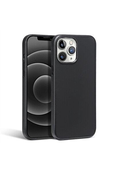 Choice جراب فاخر من الجلد بلون منتصف الليل لهاتف iPhone 13 Pro، مزود بمغناطيس...