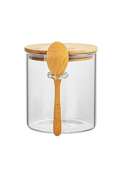 Choice B 600ml High Borosilicate Glass Airtight Container with Spoon Multi-Pu...