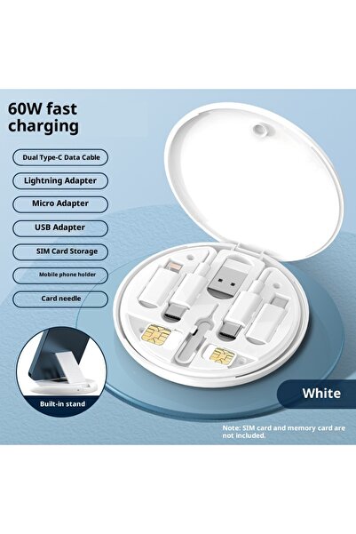 Choice White Without Mirror 60W Multi 4-in-1 Fast Charging Data Cable Type-C ...