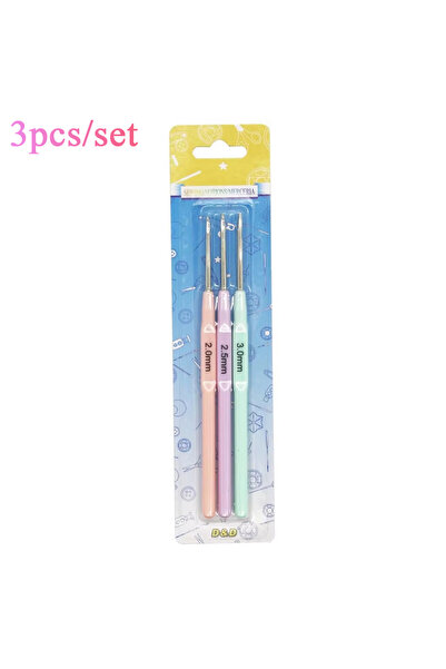 Choice 1set 3pcs/set Plastic Crochet Hooks Set Knitting Needles in Three Colo...