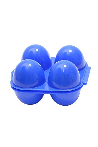 Choice صندوق تخزين بيض أزرق من طبقة واحدة بأربعة أقسام، حامل بيض محمول، مثالي...