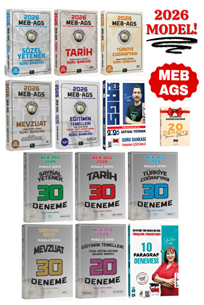 CBA Akademi 2026 MEB-AGS Pusula Serisi Tamamı Çözümlü Tüm Dersler Soru Bankas...