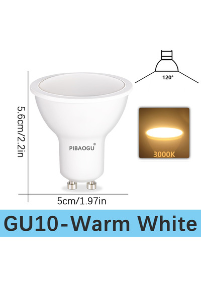 Choice 9 واط، 6 قطع، مصابيح LED بيضاء دافئة، 6 قطع، مصابيح GU10، تيار متردد 2...