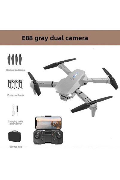 Generic Drone E88 Upgraded Version With Screen Remote Control HD Dual Camera