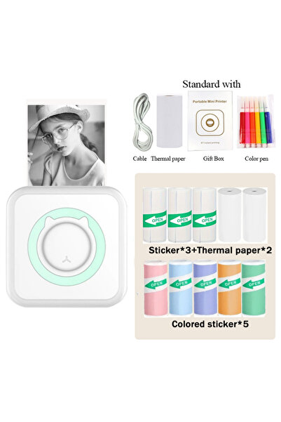 choice2 طابعة صغيرة محمولة وردية اللون، صانعة ملصقات بدون حبر، طابعة ملصقات ص...